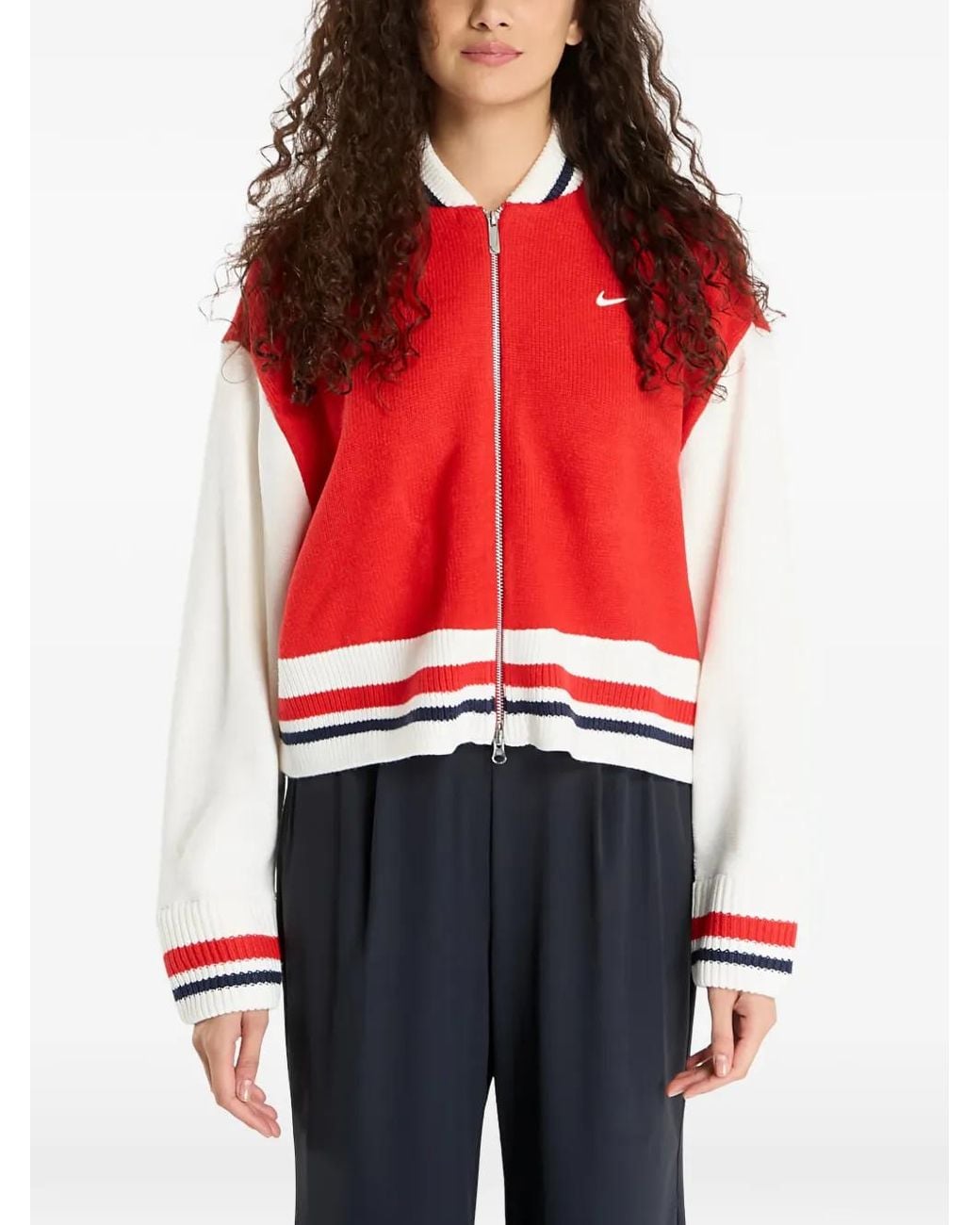 Nike Red Number Zip-Up Cardigan