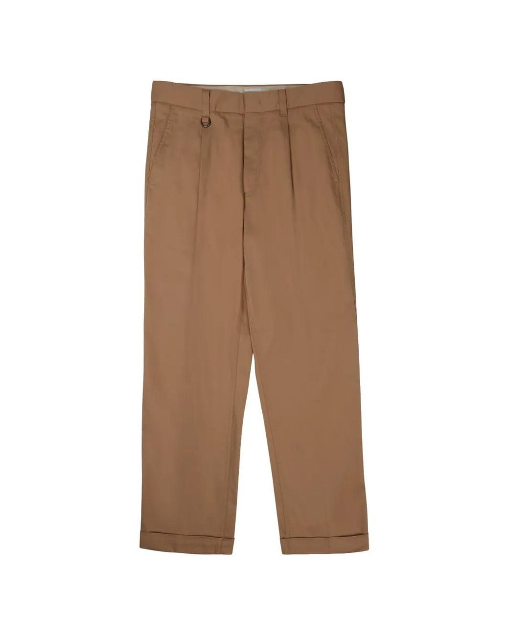 Paolo Pecora Brown Pleated-Detail Straight-Leg Trousers for men