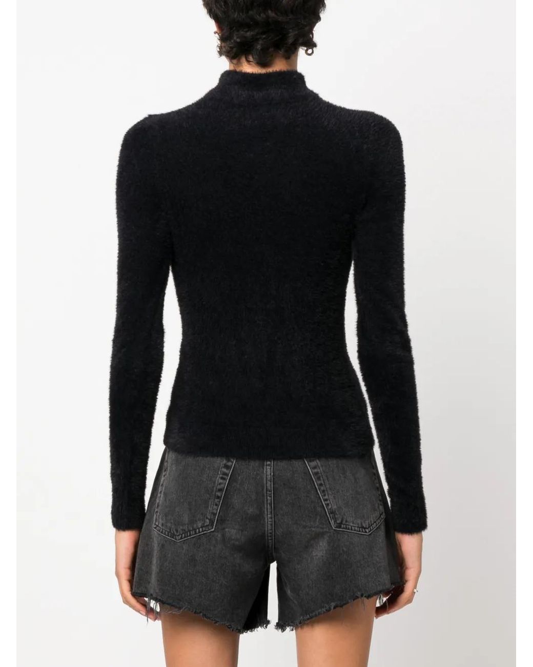 Isabel Marant Black Mayers Faux-Fur Cut-Out Jumper