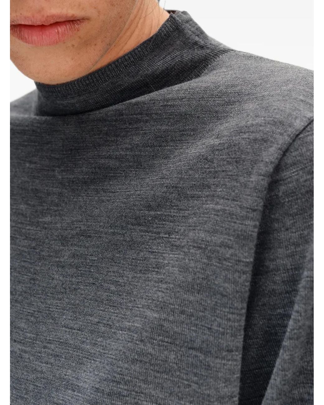 Bimba Y Lola Gray Dark- Merino Wool Turtleneck Sweater
