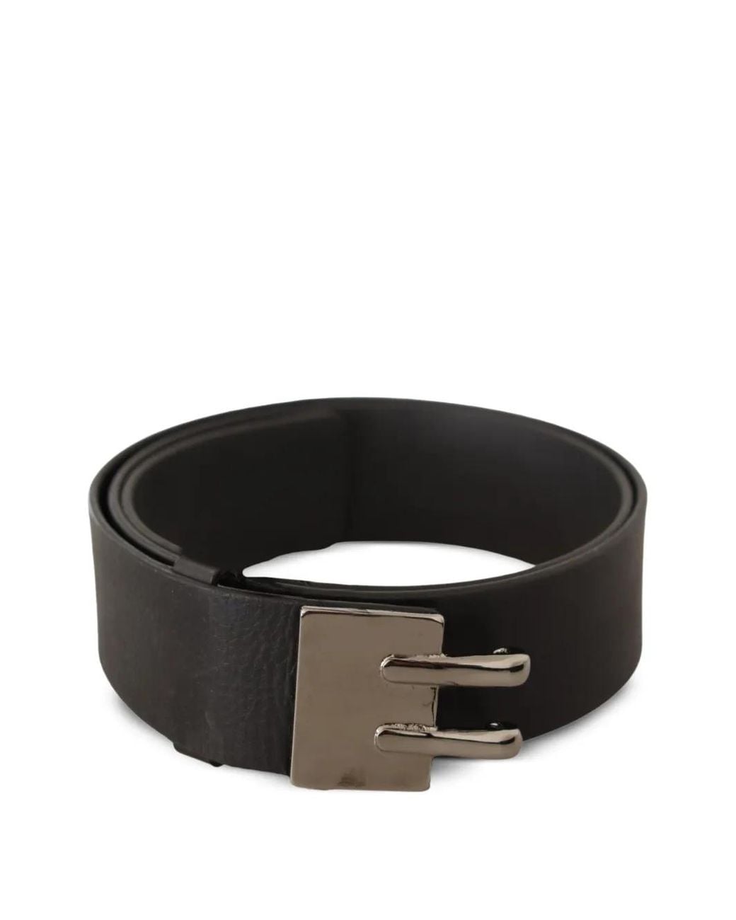 CoSTUME NATIONAL Black Leather Buckle-Fastening Belt