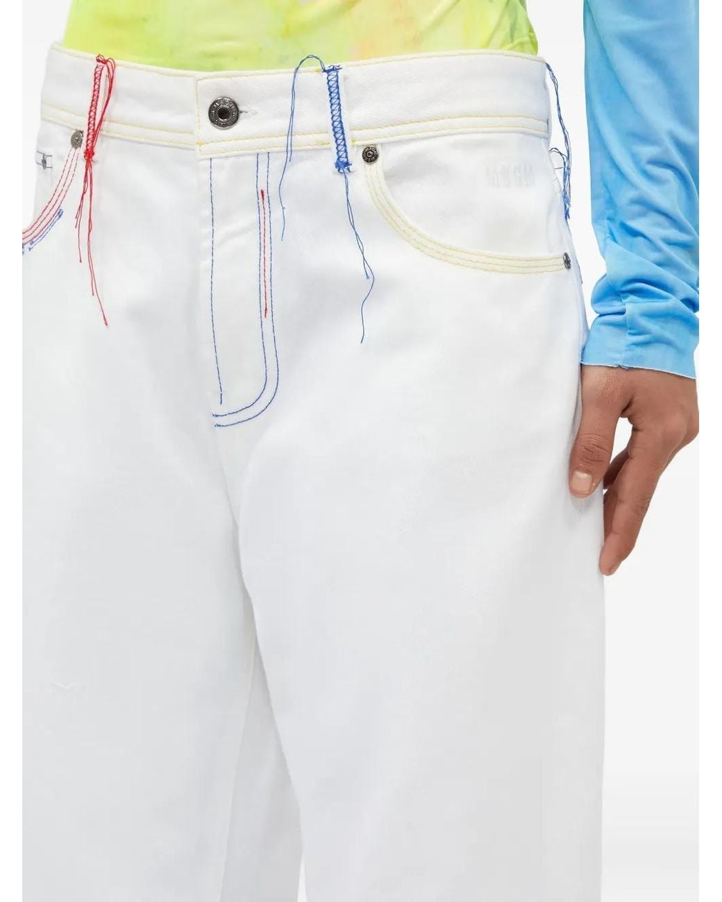 MSGM White Wide-Leg Jeans