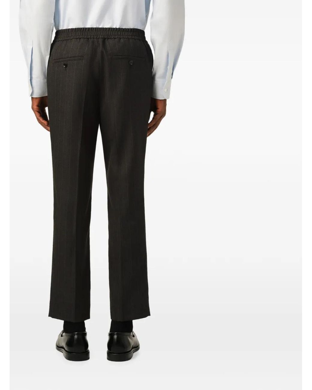 AMI Black Elasticated Waist Trousers for men