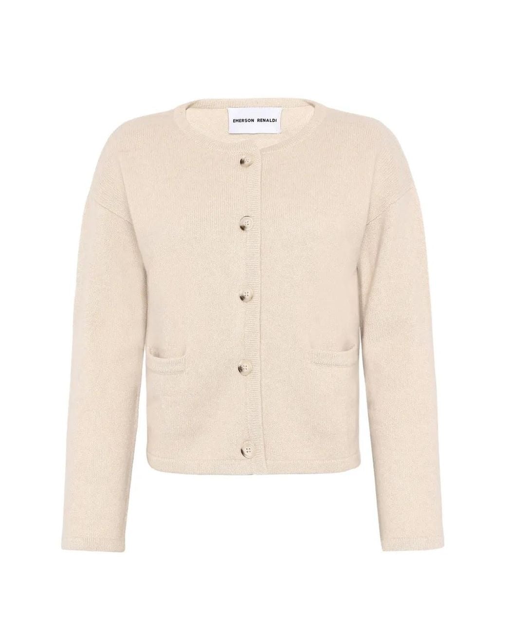 EMERSON RENALDI White Button-Up Patch-Pocket Cardigan