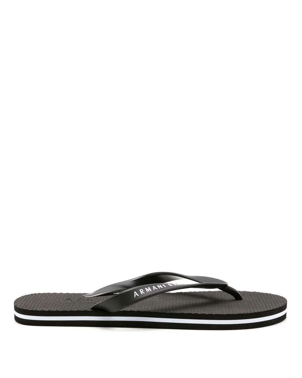 Armani Exchange Logo-print Flip Flops in Black for Men |