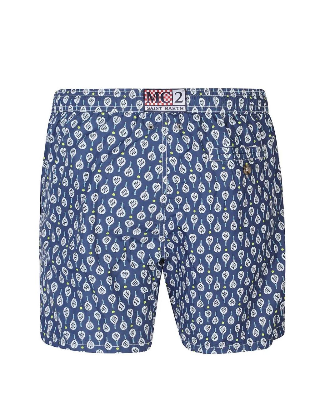 Mc2 Saint Barth Blue Drawstring Patterned Swim Shorts for men
