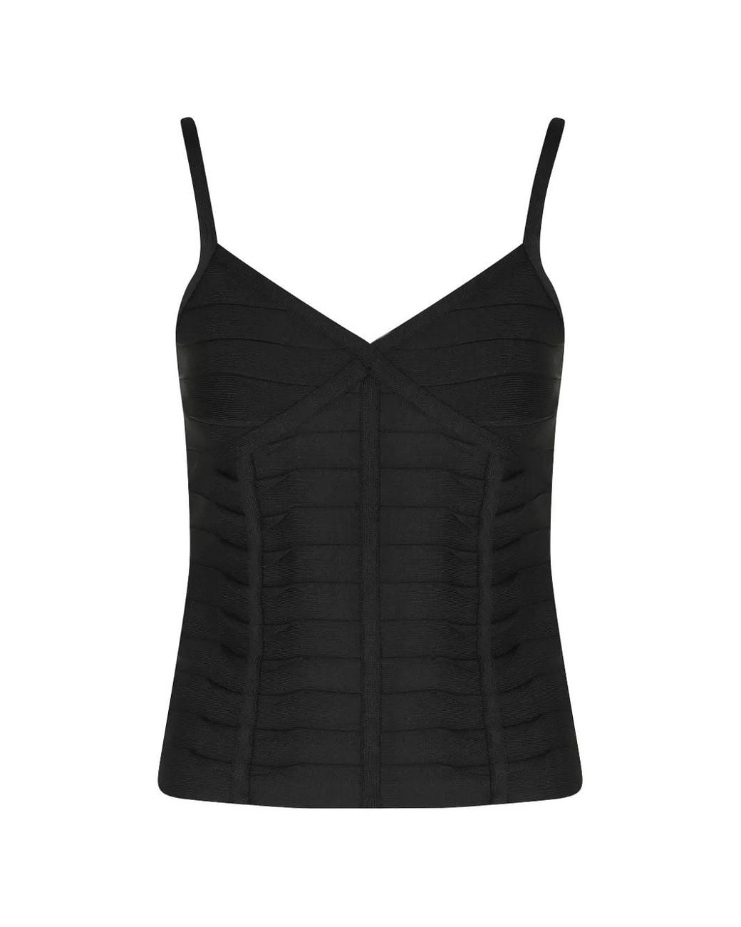 Hervé Léger Black Bandage-Style Camisole Top