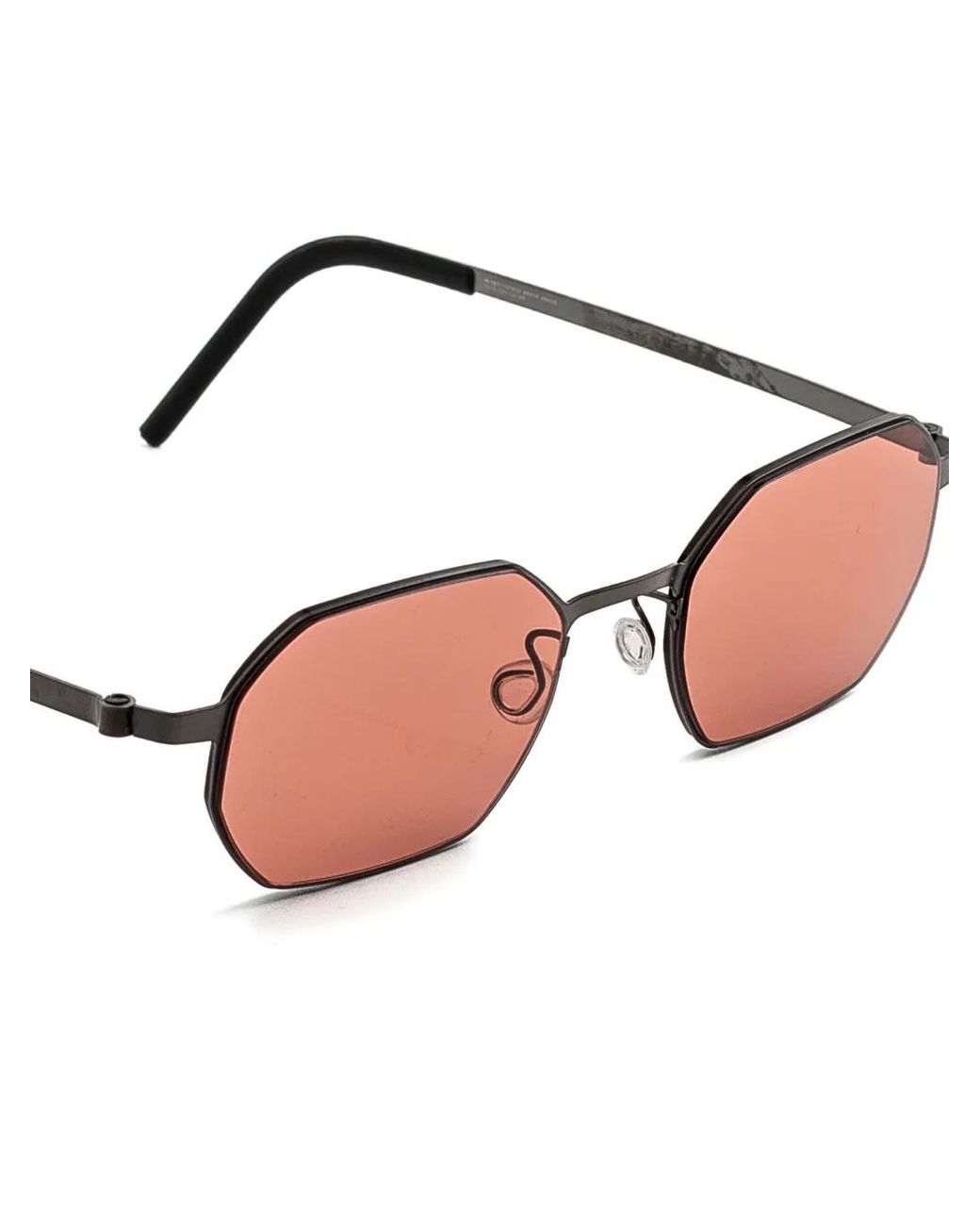 Lindberg Pink Geometric-Frame Sunglasses