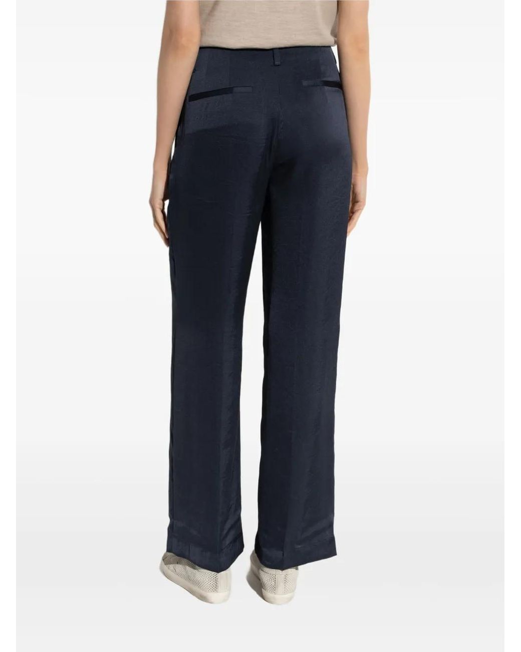 Theory Blue Satin Tailored Trousers