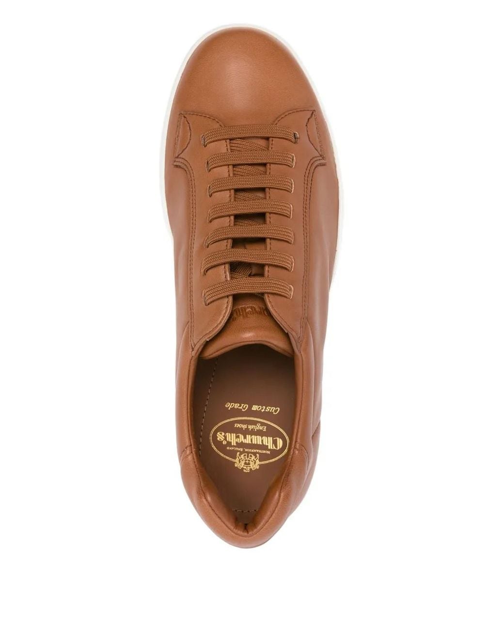 Church's Brown Elastic-Lace Leather Sneakers for men