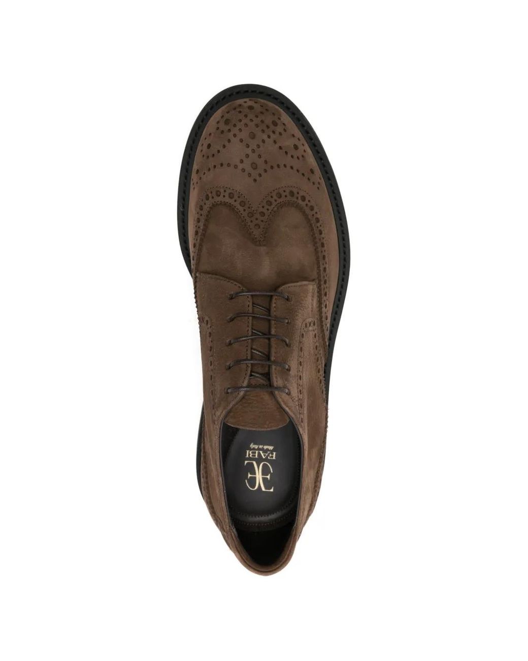 Fabi Brown Brogue Derby Shoes for men