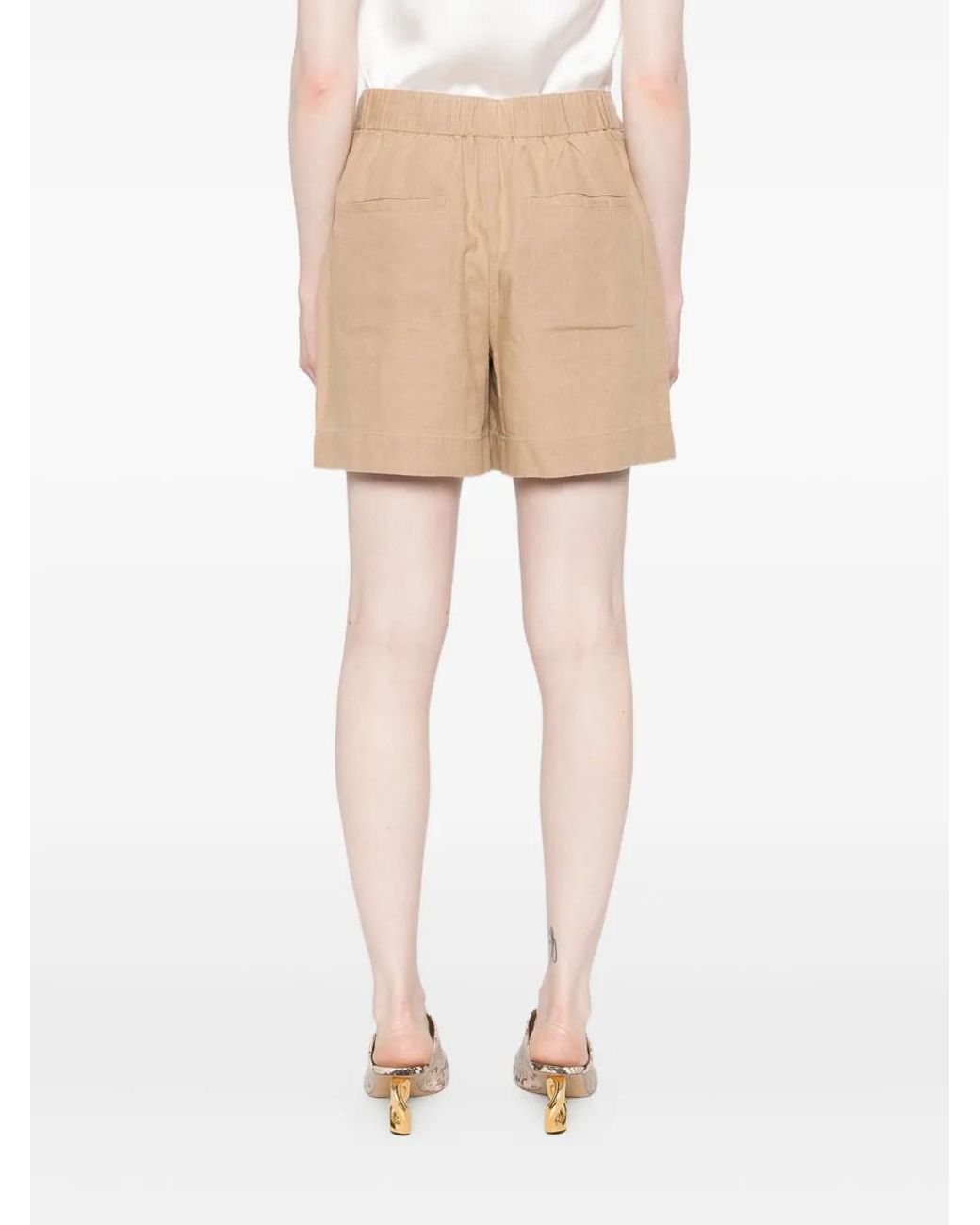 Vince Natural Buttoned Knee-Length Shorts
