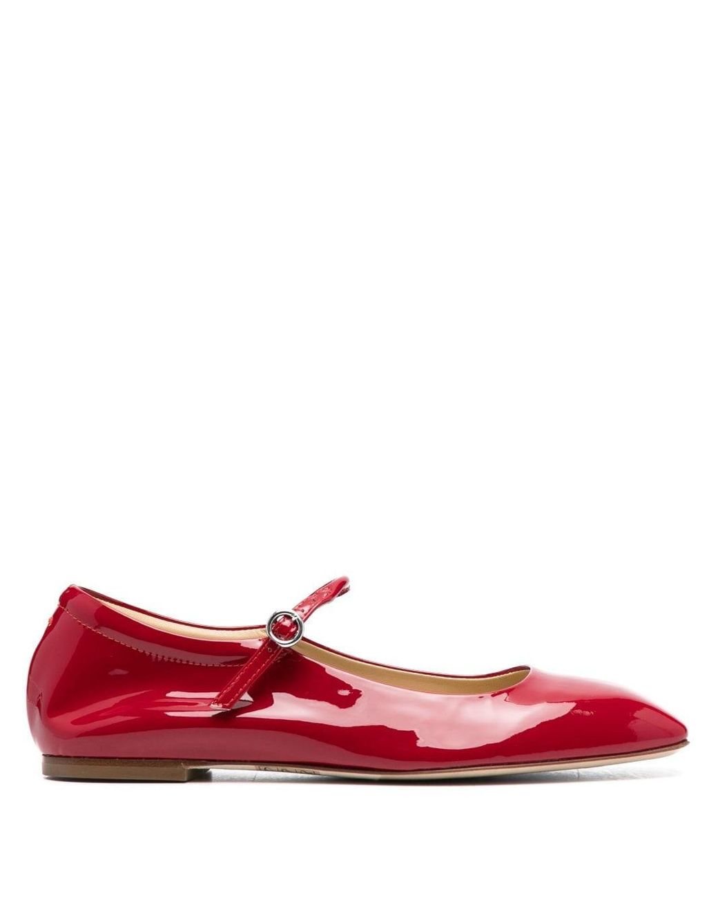 Aeyde Uma Patent-leather Mary Janes in Red | Lyst