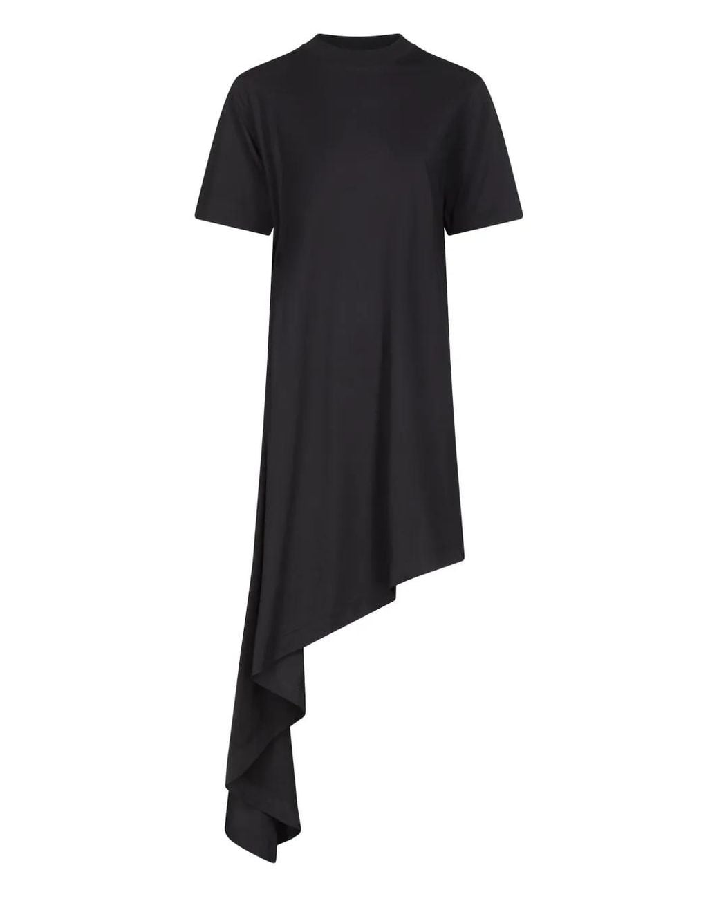 Loulou de Saison Black Crew-Neck Asymmetrical Dress