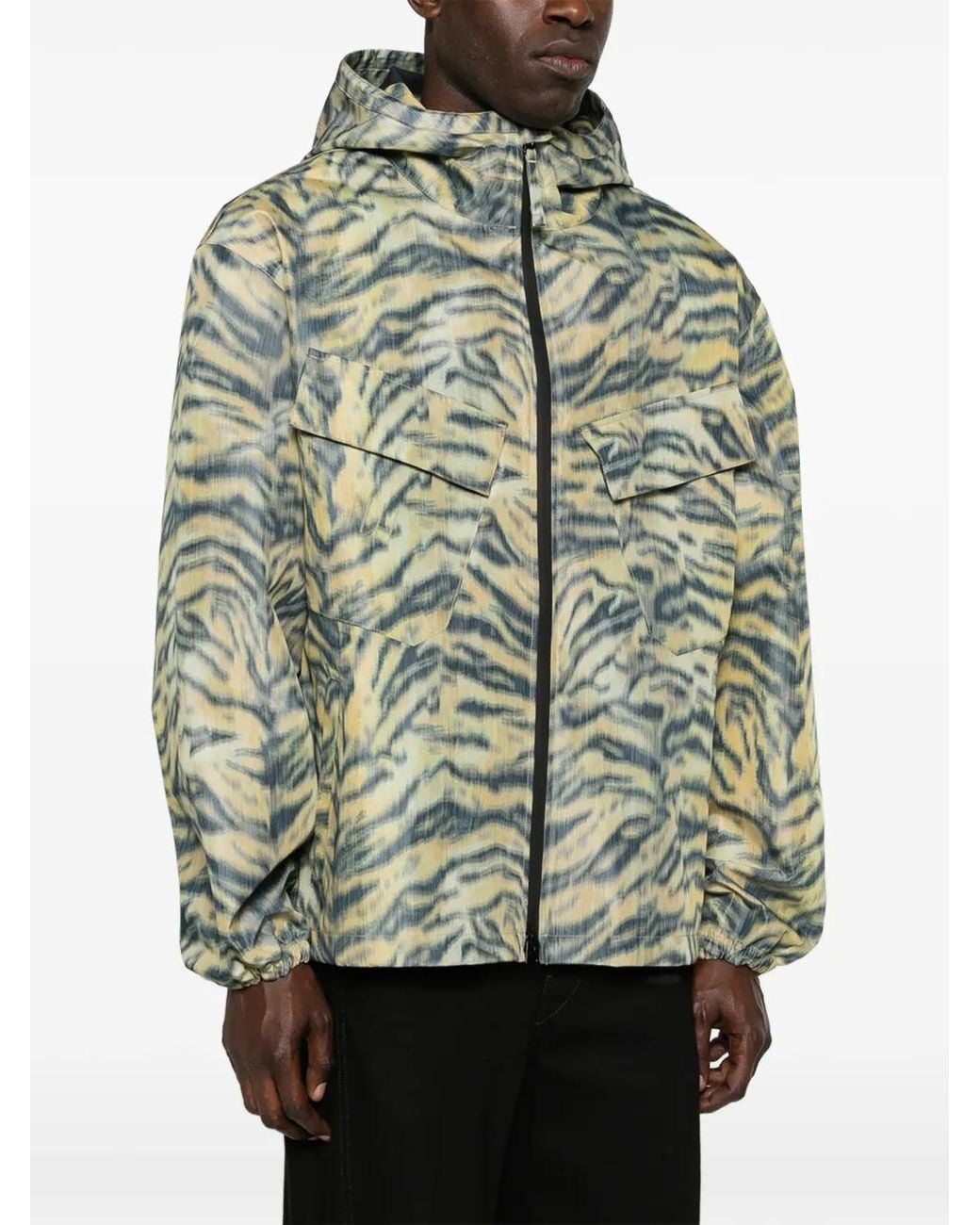 KENZO Green Abstract-Pattern Jacket for men
