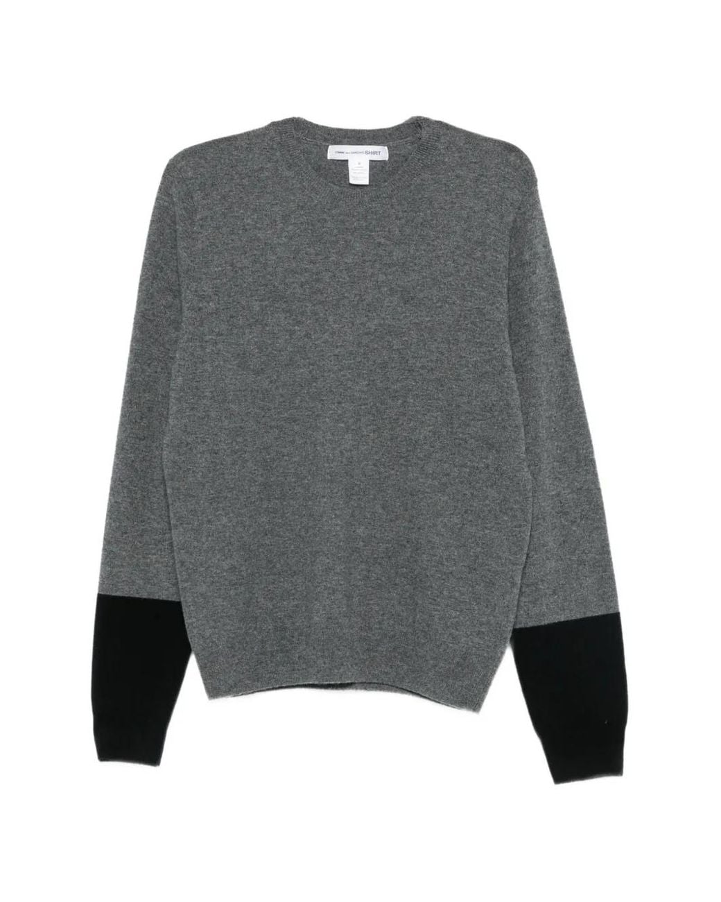 Comme des Garçons Gray Colour-Block Wool Sweater for men