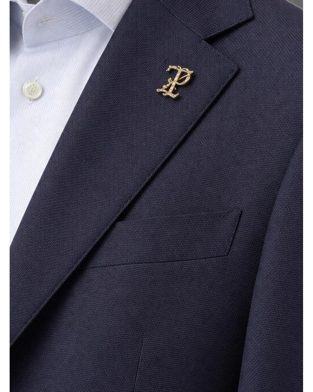 Pal Zileri Blue Veste À Simple Boutonnage Et Pin Logo for men