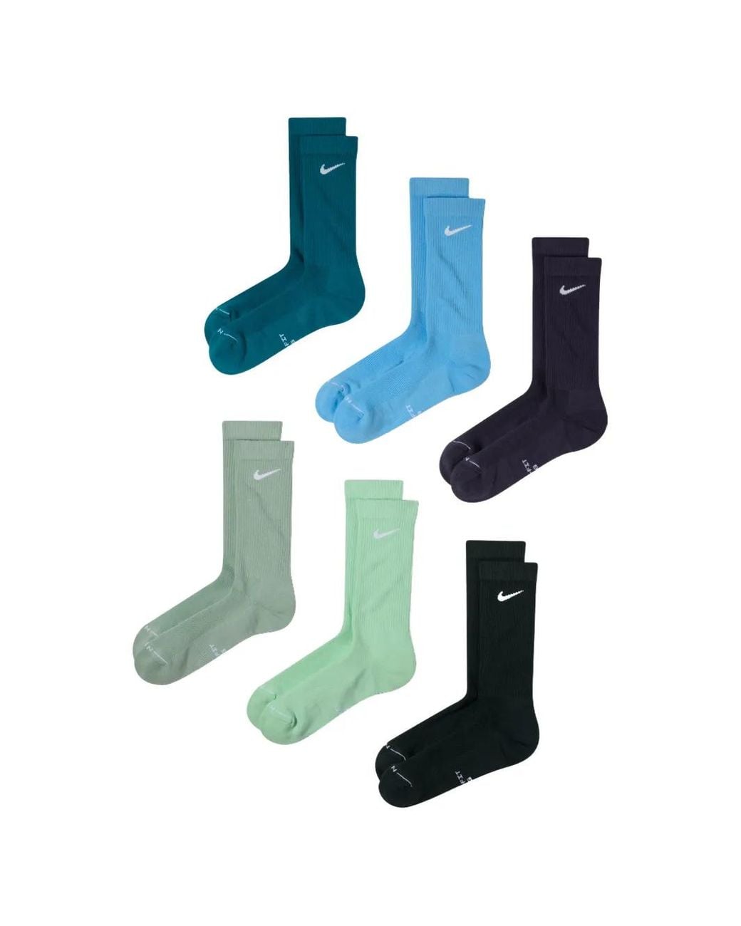 Nike Blue Everyday Elevated Crew Socks (Set Of Six)