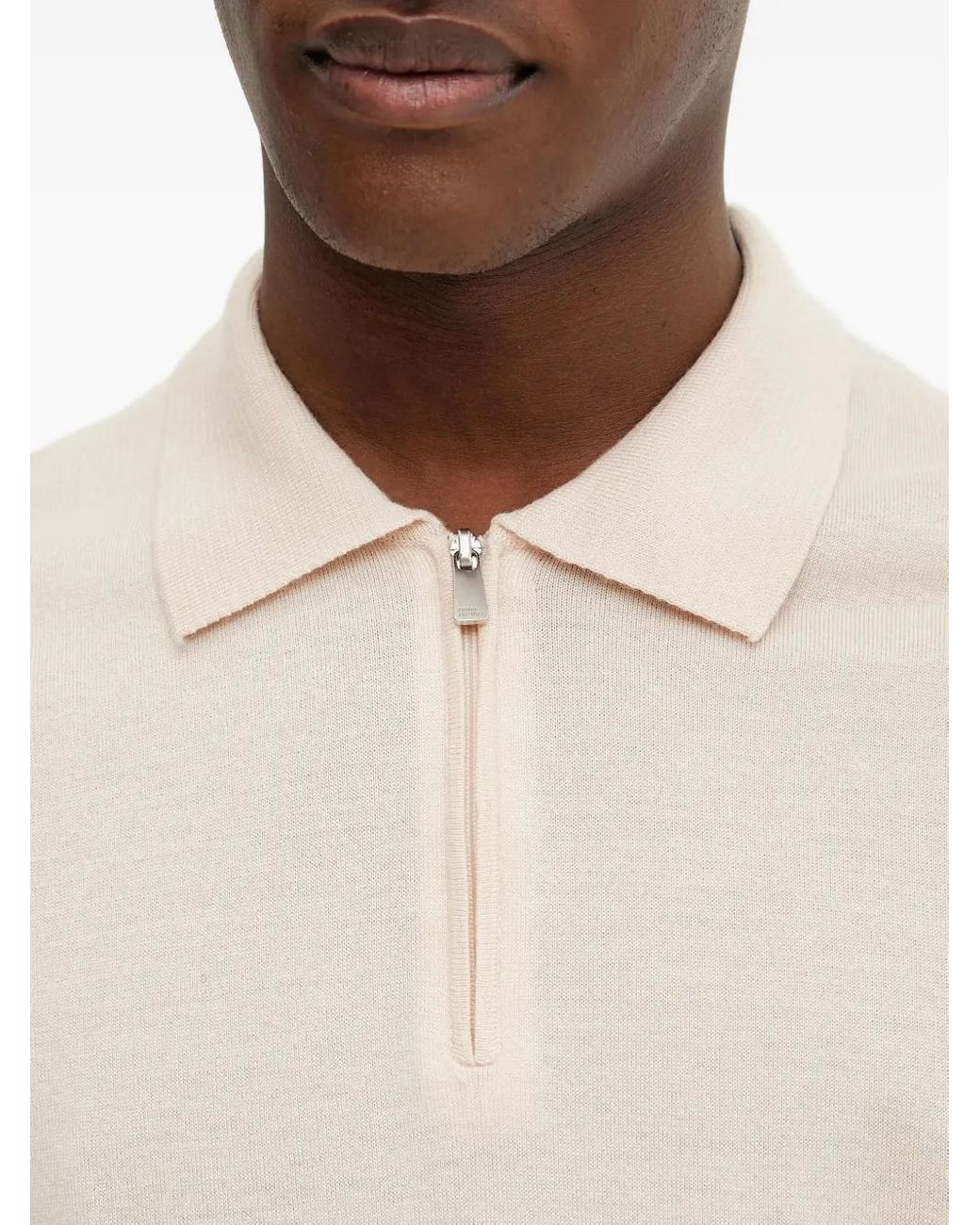 From Future White Zip-Detail Polo Shirt for men