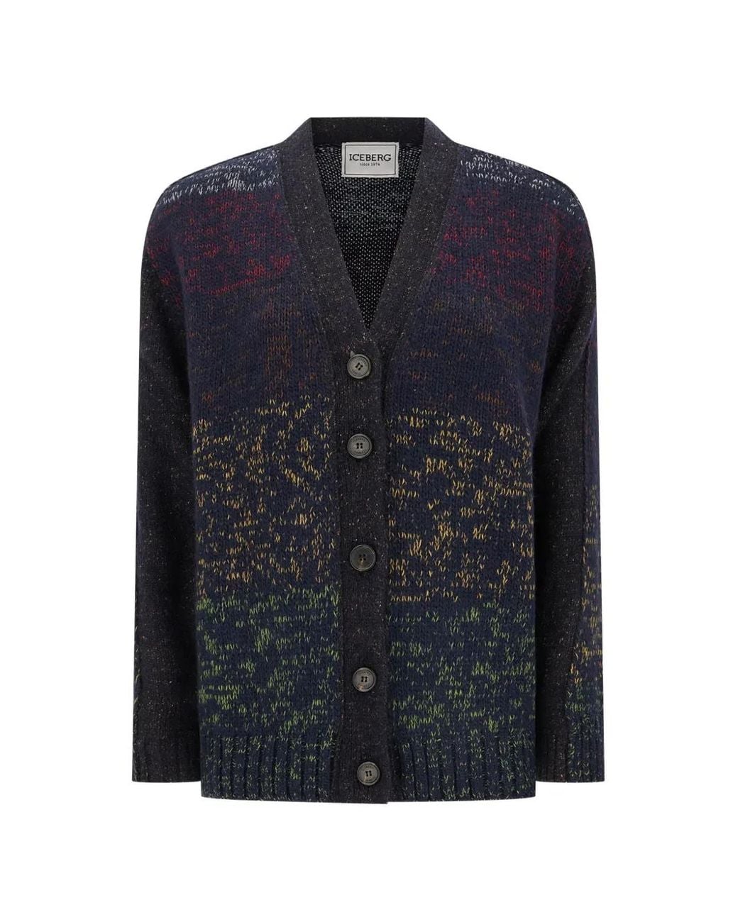 Iceberg Blue Ombre-Effect Knit Cardigan