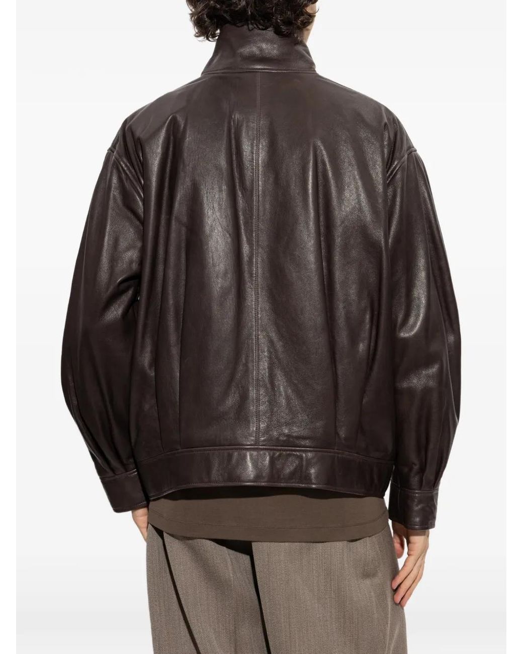 Arma Gray Veste En Cuir Paulo À Col Montant for men