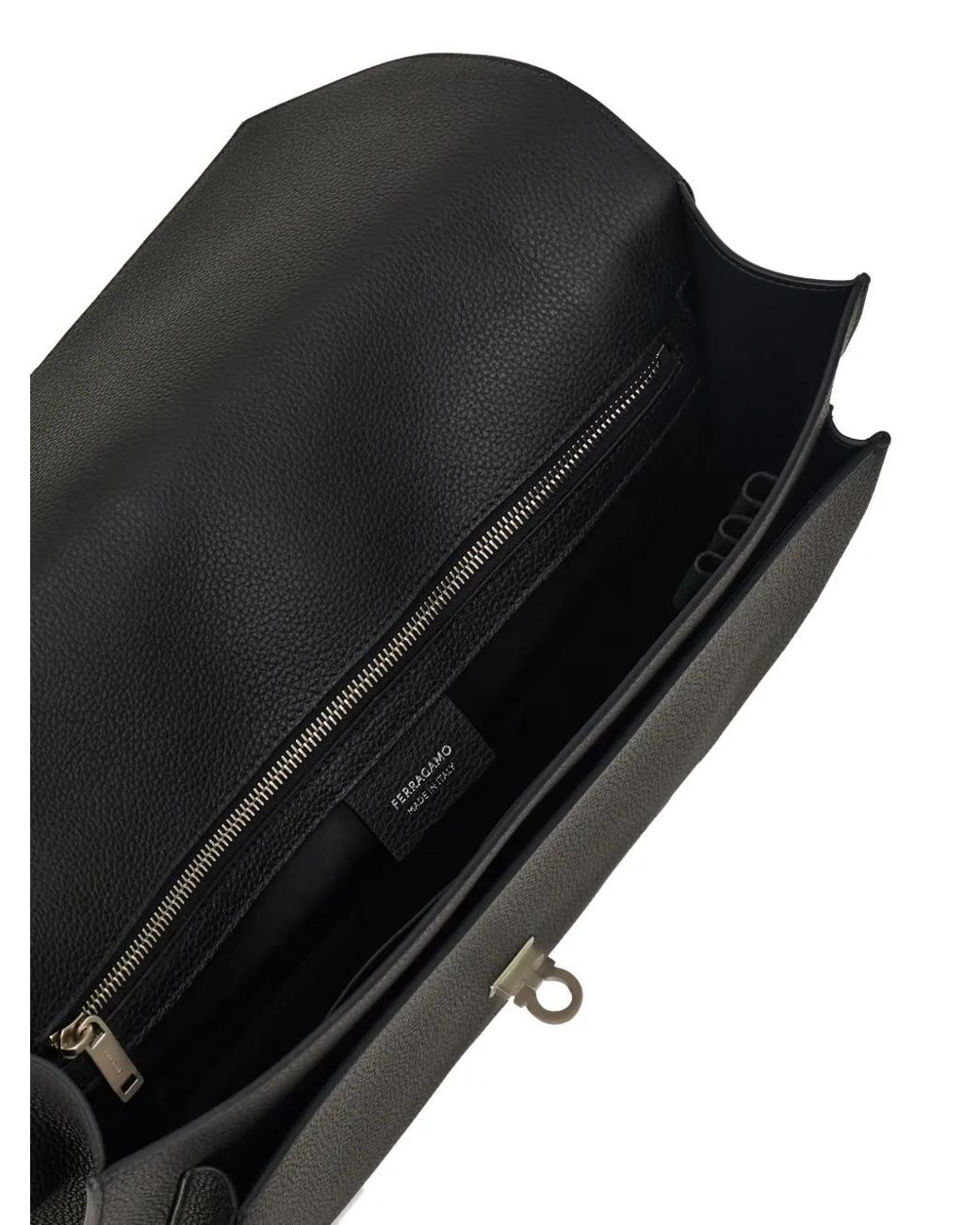Ferragamo Black Hug Buckle Briefcase for men