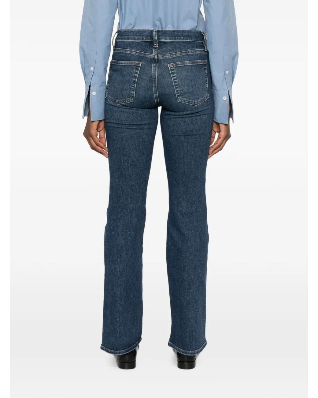 FRAME Blue The Rodeo Washed Flared Denim Jeans