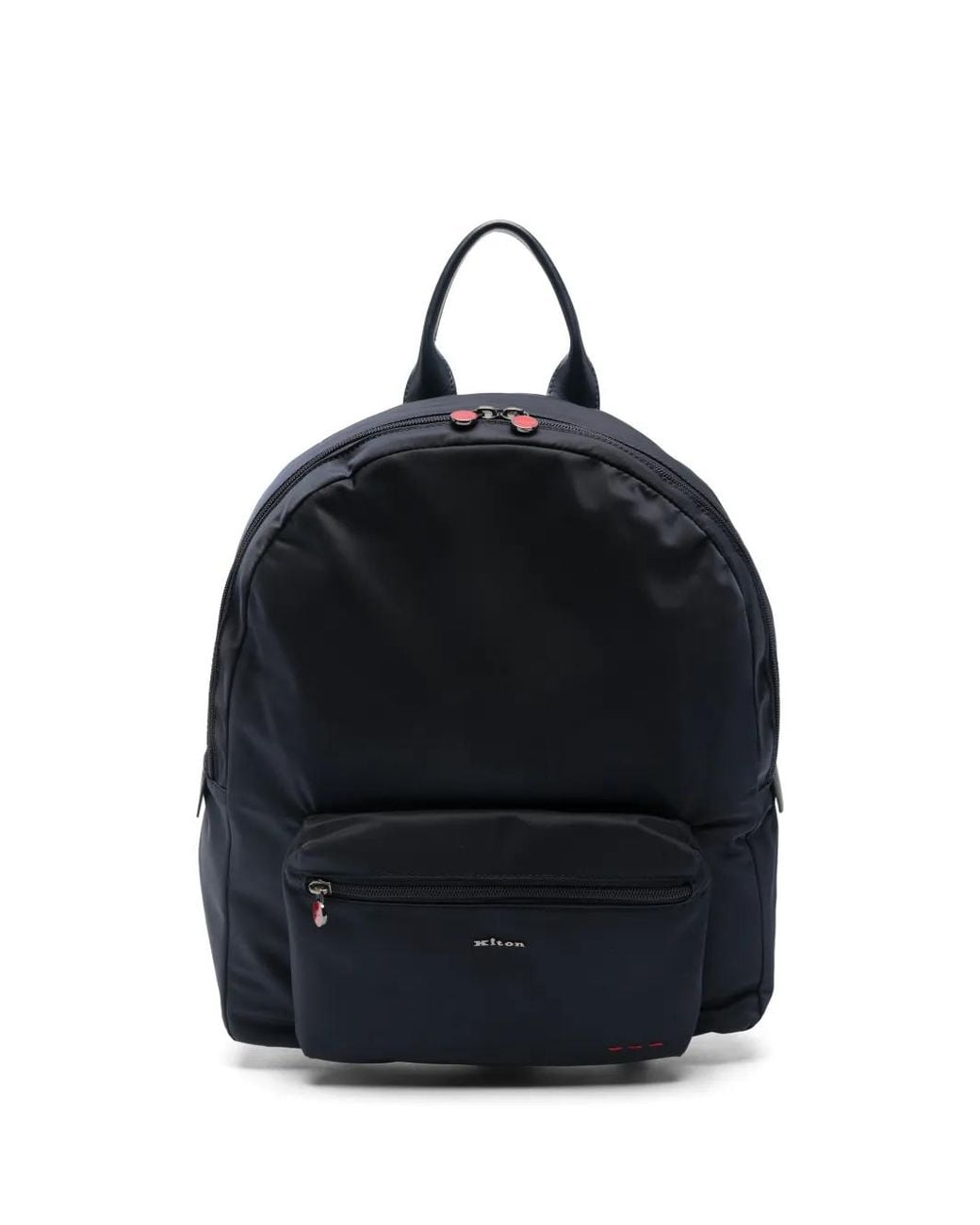 Kiton Blue Zip-Pocket Backpack for men