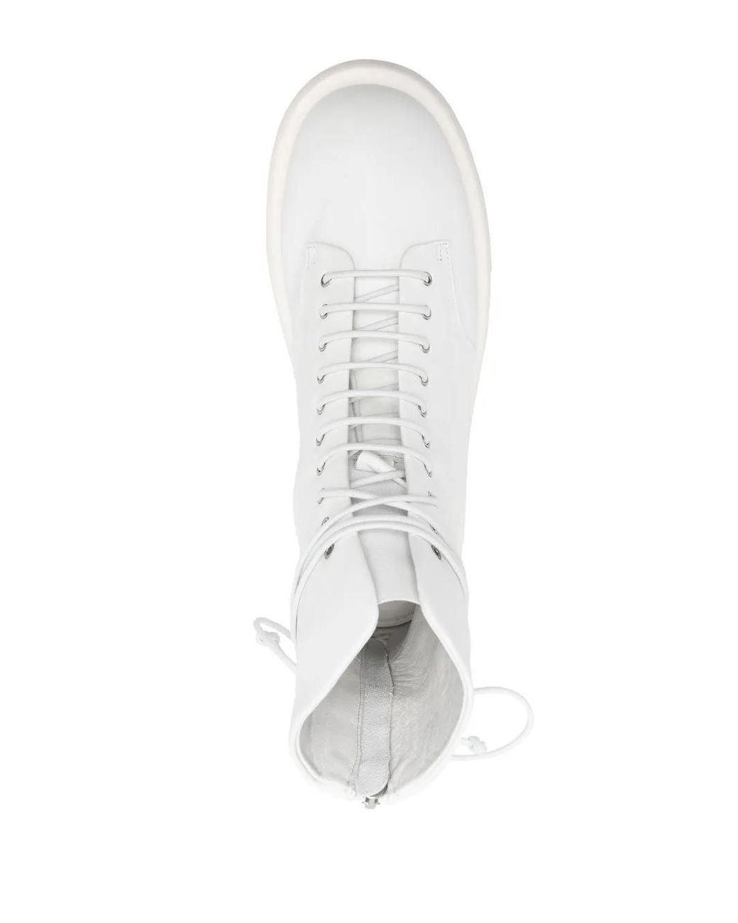 Marsèll White Gommello Leather Combat Boots