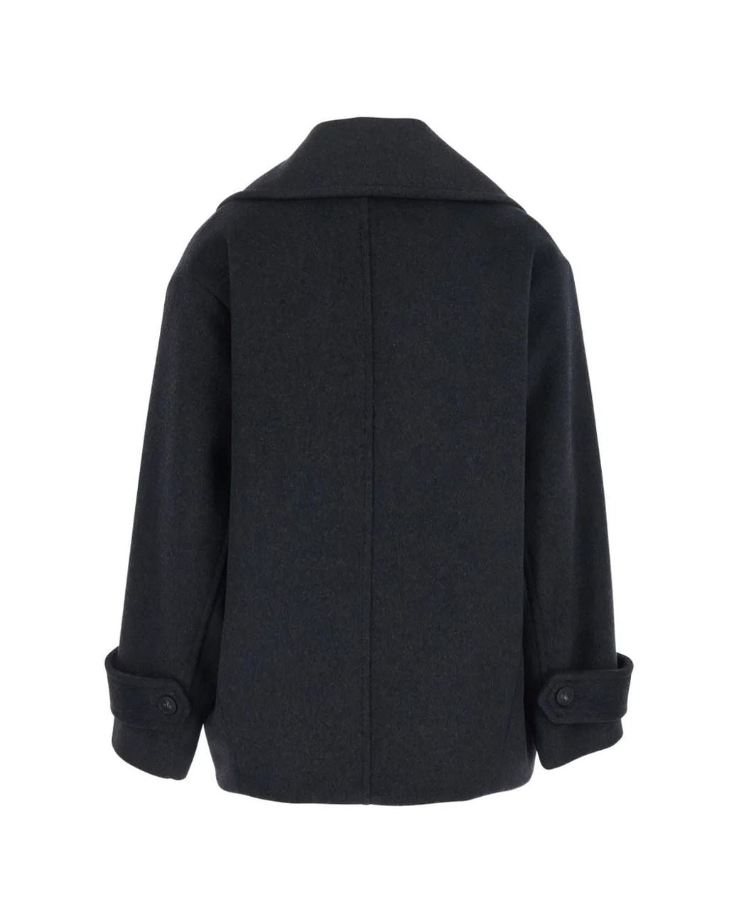 ..,merci Black Manteau À Boutonnière Croisée