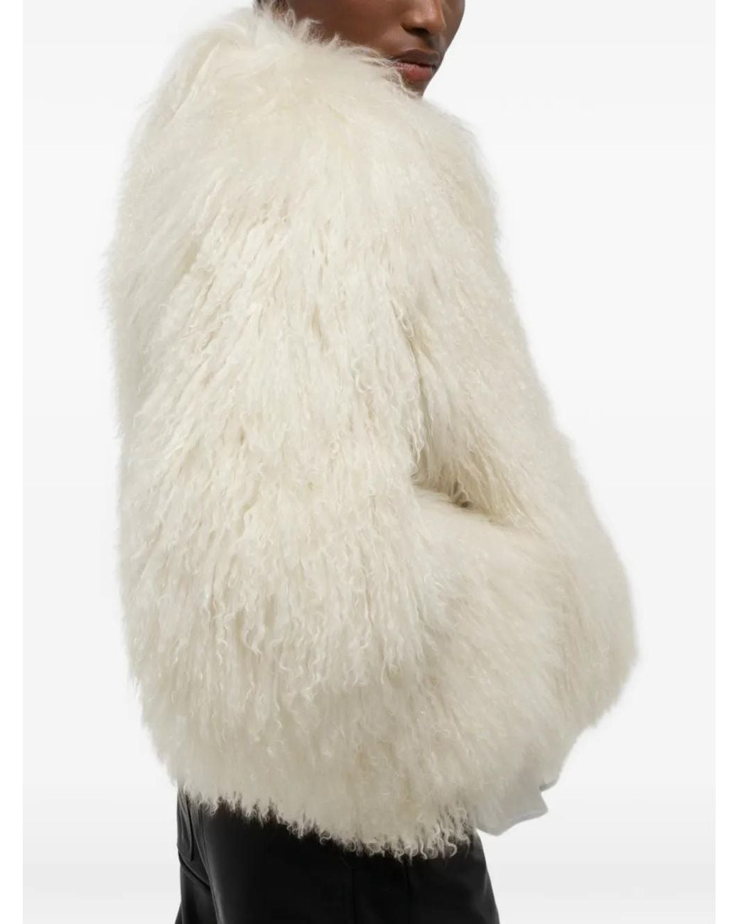 DUCIE White Rochelle Shearling Jacket
