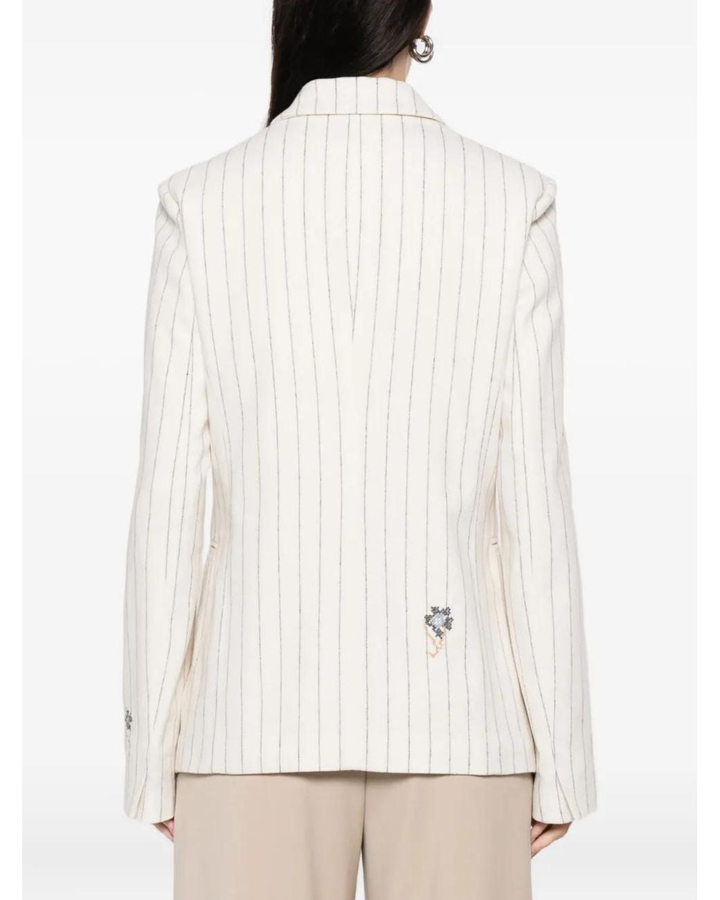 Forte_forte White Veste À Rayures
