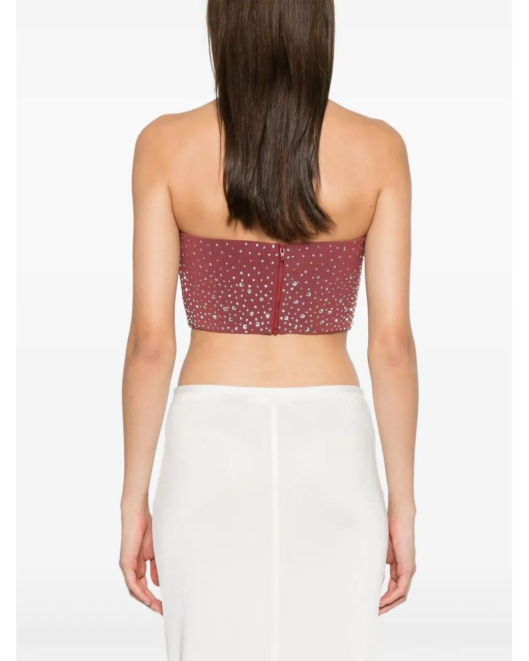 Alex Perry Red Crystal-Embellished Top