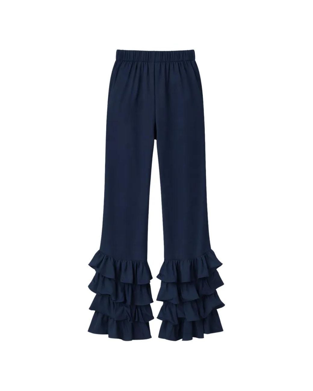 Silk95five Blue Ruffled-Detail Trousers