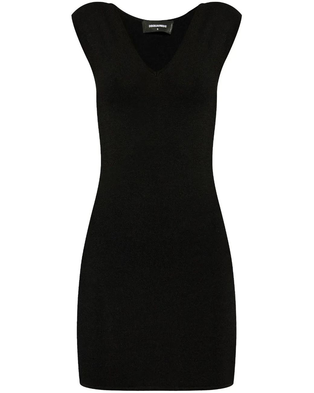 DSquared² Black Logo-Plaque Mini Dress