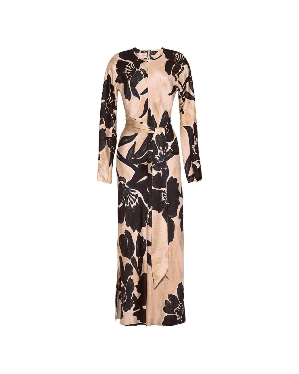 Cara Cara White Floral-Print Belted Maxi Dress