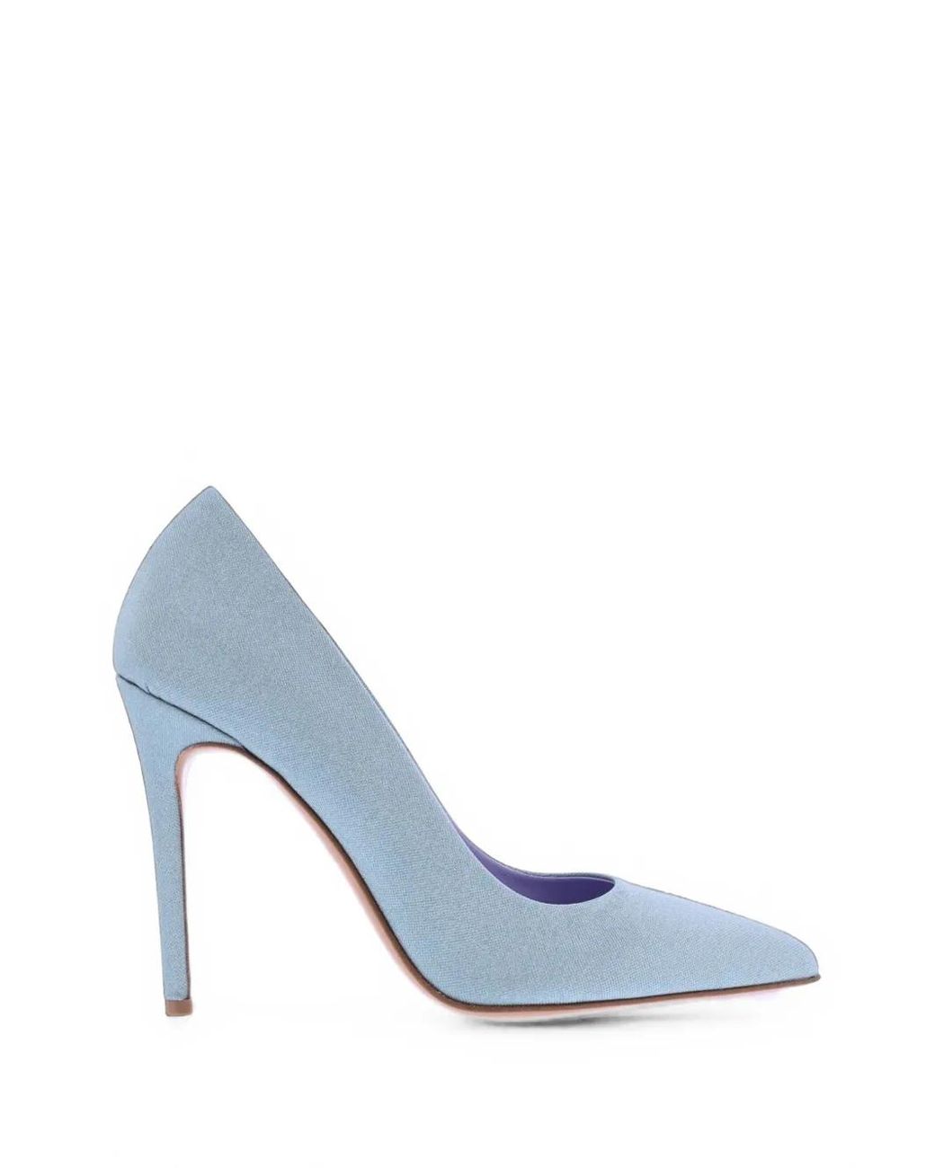 Albano Blue Pointed-Toe Heeled Pumps