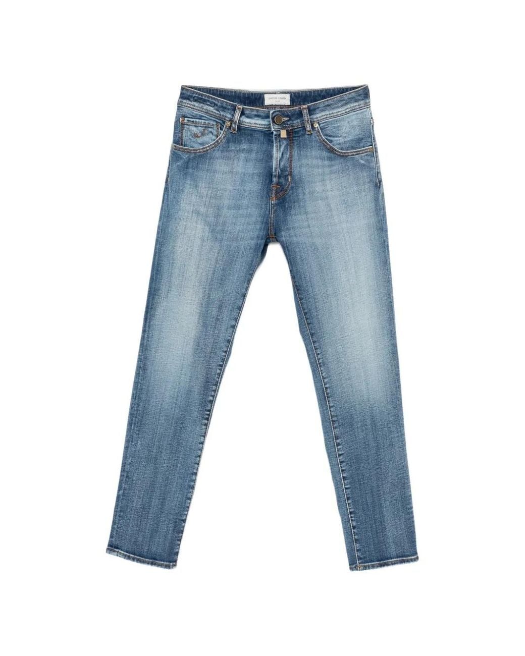 Jacob Cohen Blue Faded-Effect Straight-Leg Jeans for men