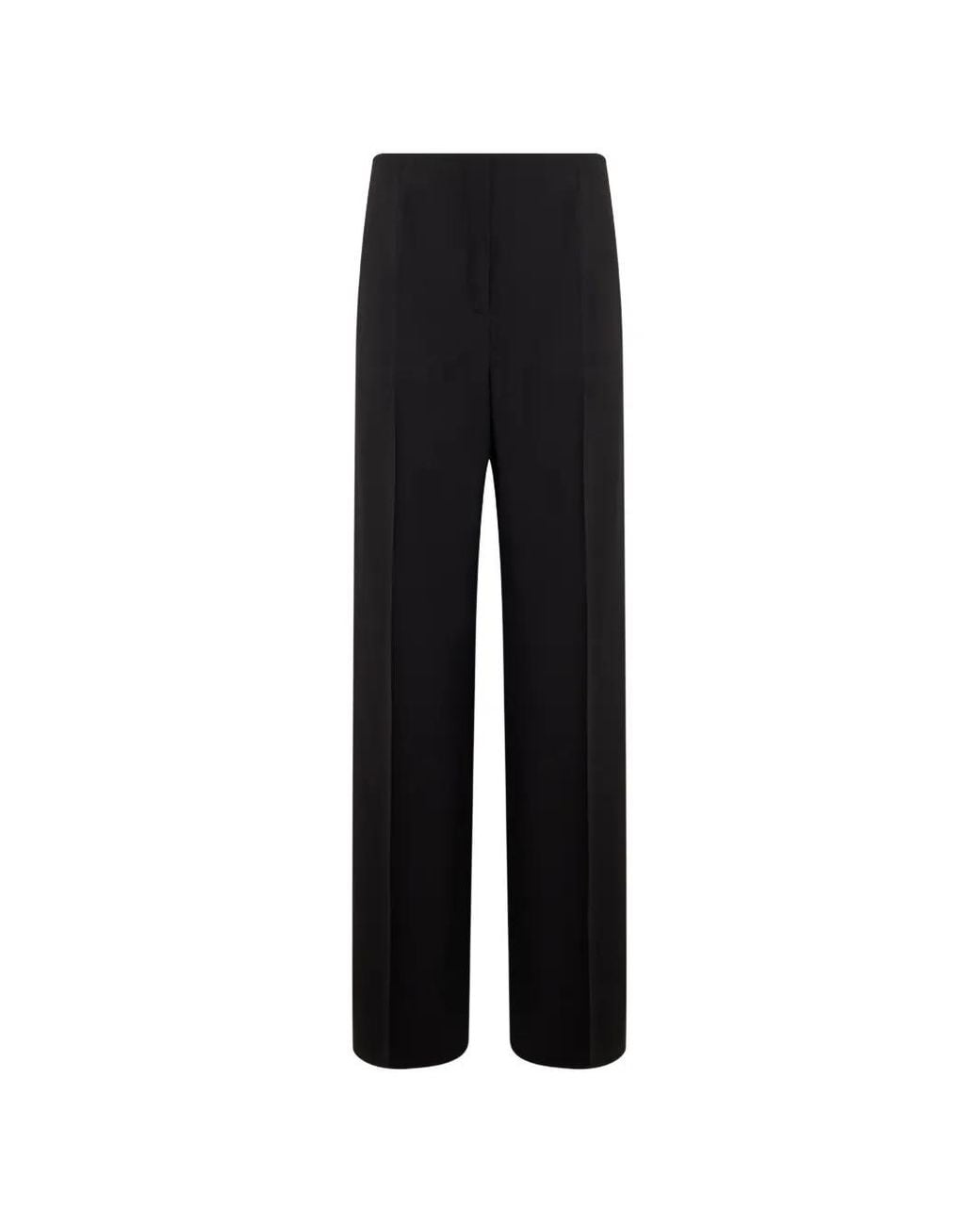 Alberta Ferretti Black Dart-Detail Wide-Leg Trousers