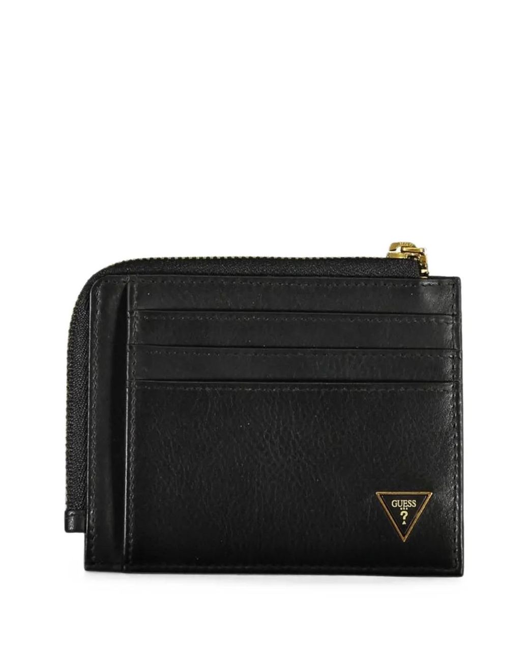 Guess Black Portefeuille En Cuir À Fermeture Zippée for men