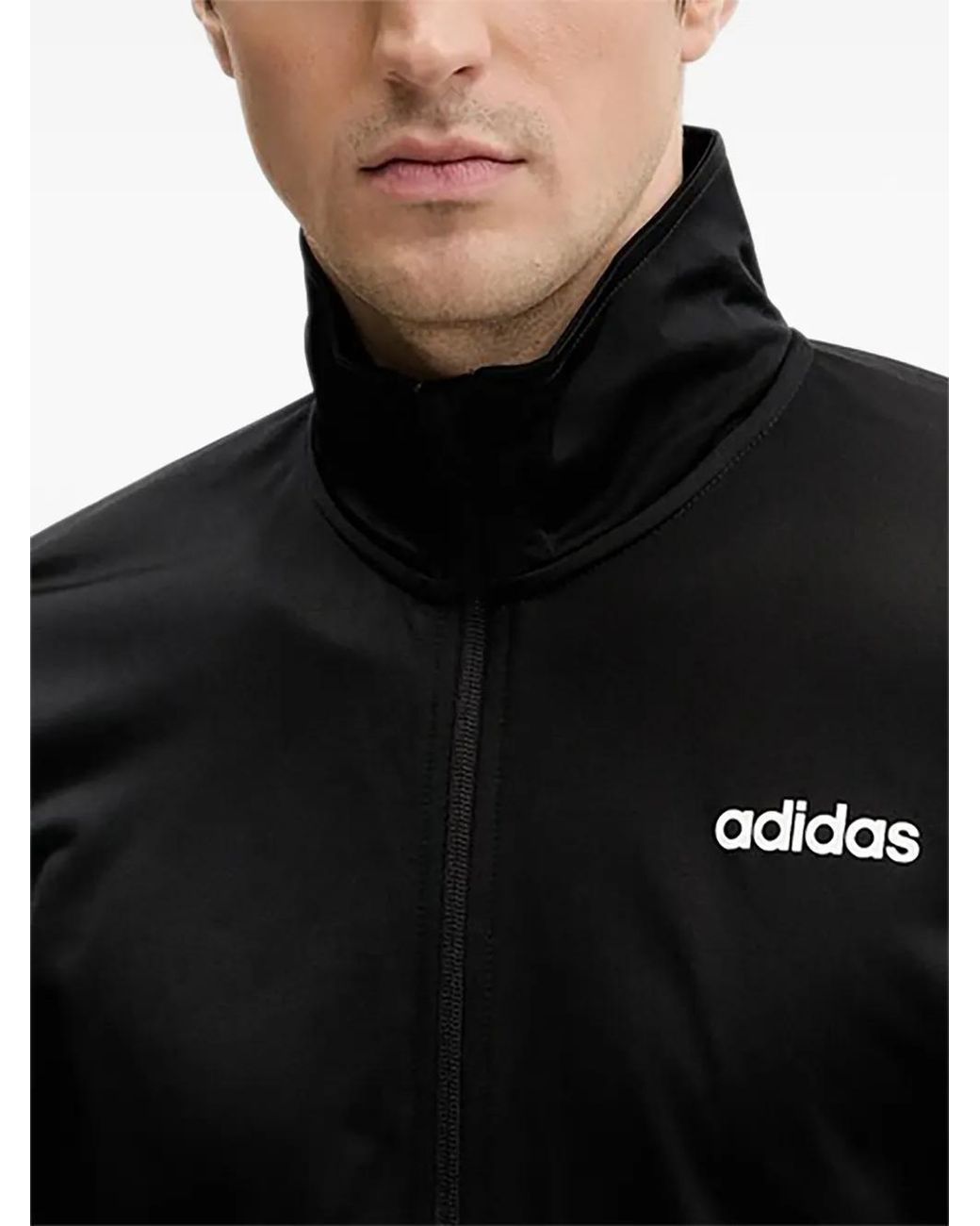 Adidas Black Linear Logo-Print Tracksuit for men