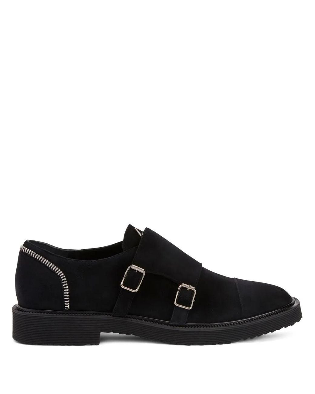 Giuseppe Zanotti Black Johnny Zip-Trimmed Monkey Shoes for men