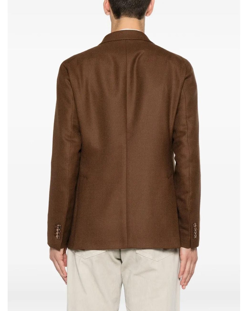 Tagliatore Brown Pin-Lapel Single-Breasted Blazer for men