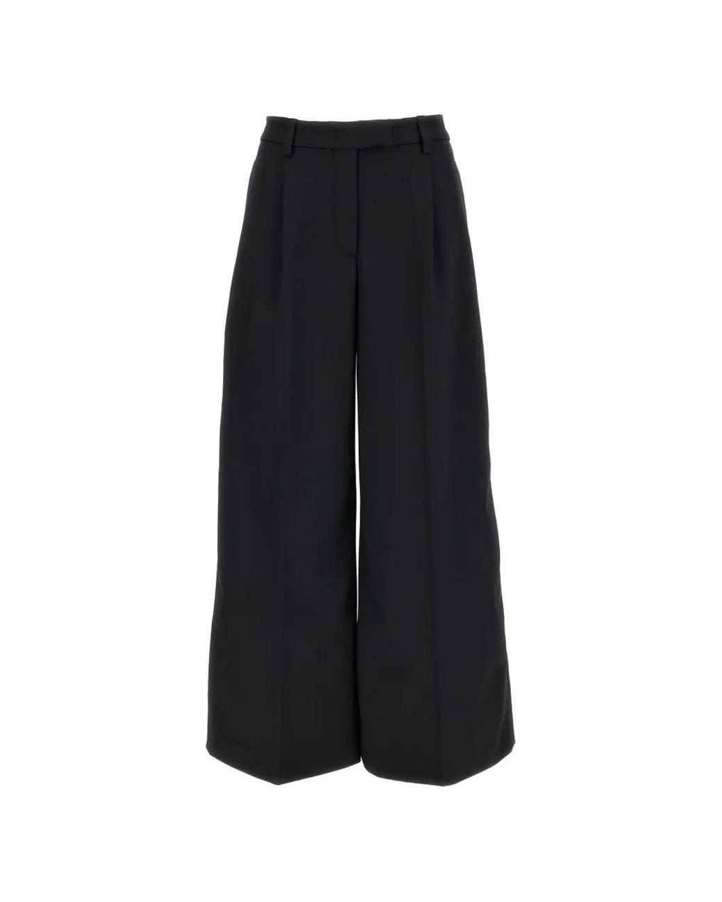 Thelatest Black Pleated Wide-Leg Palazzo Pants