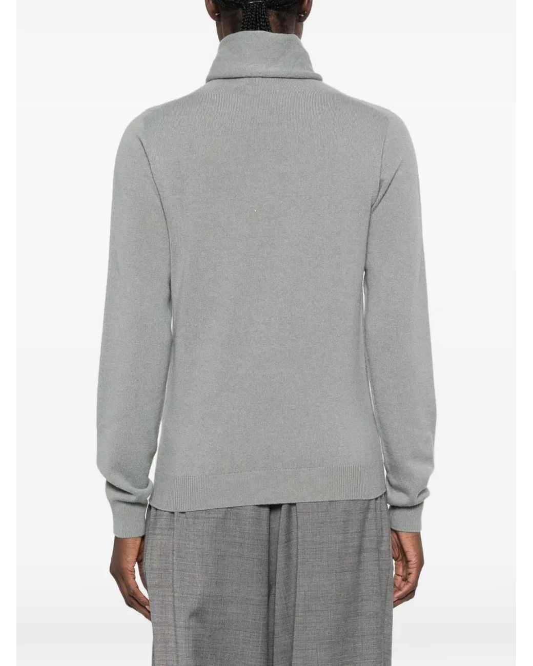 Peserico Gray Roll-Neck Sweater
