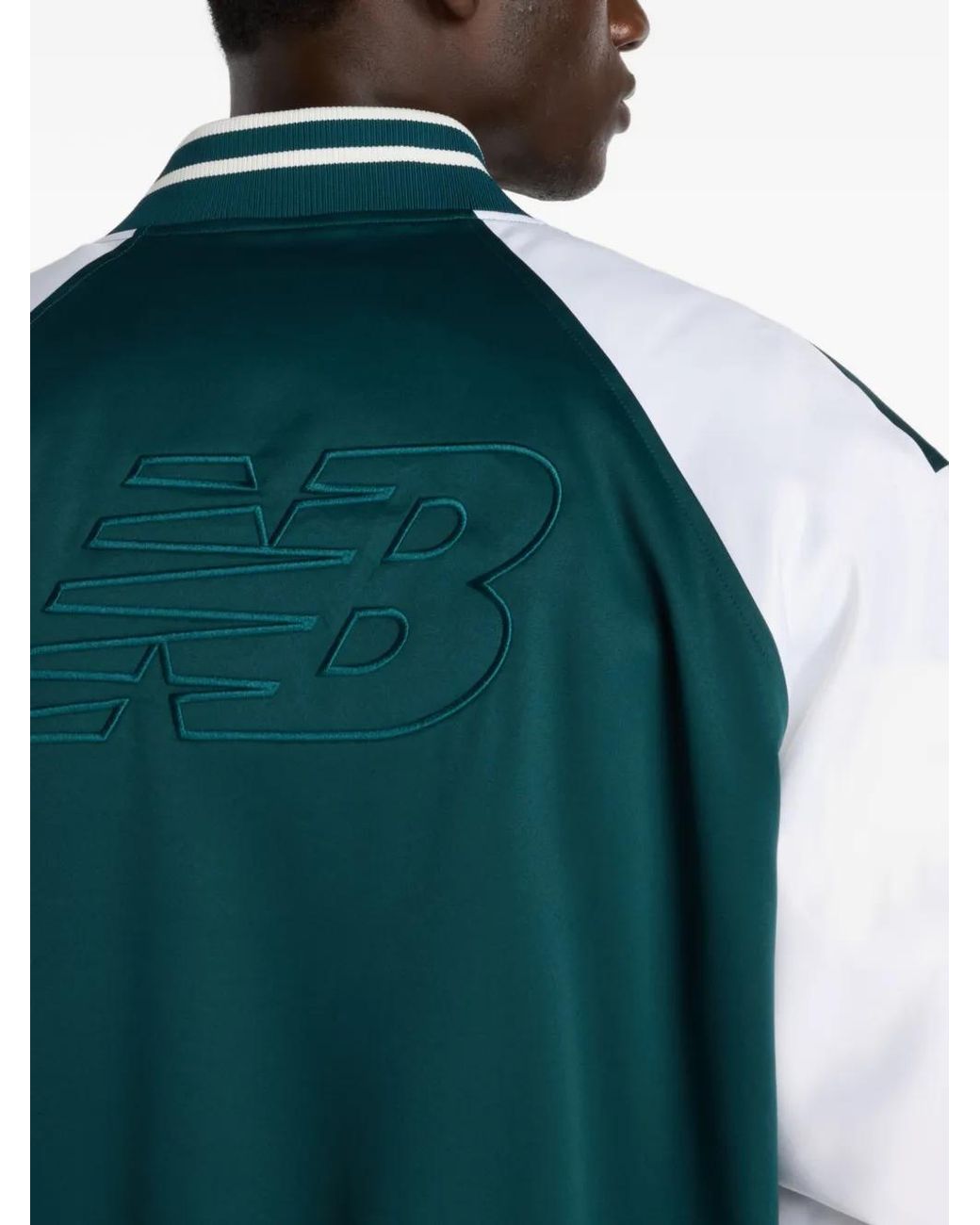New Balance Green Athletics Varsity Jacket for men