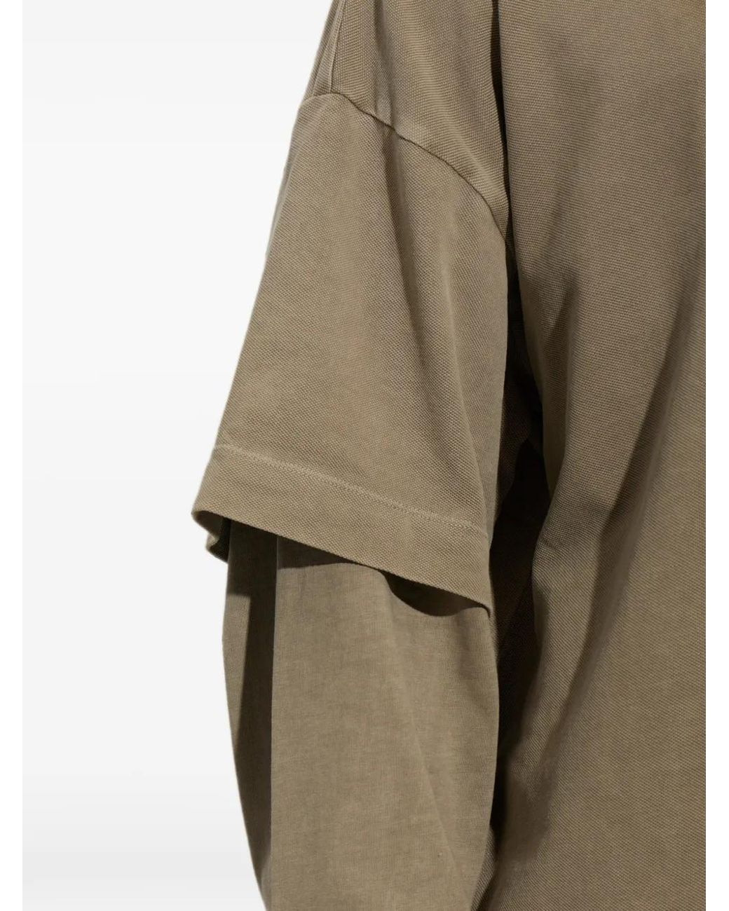 Agolde Natural Layered-Sleeve Polo Shirt for men