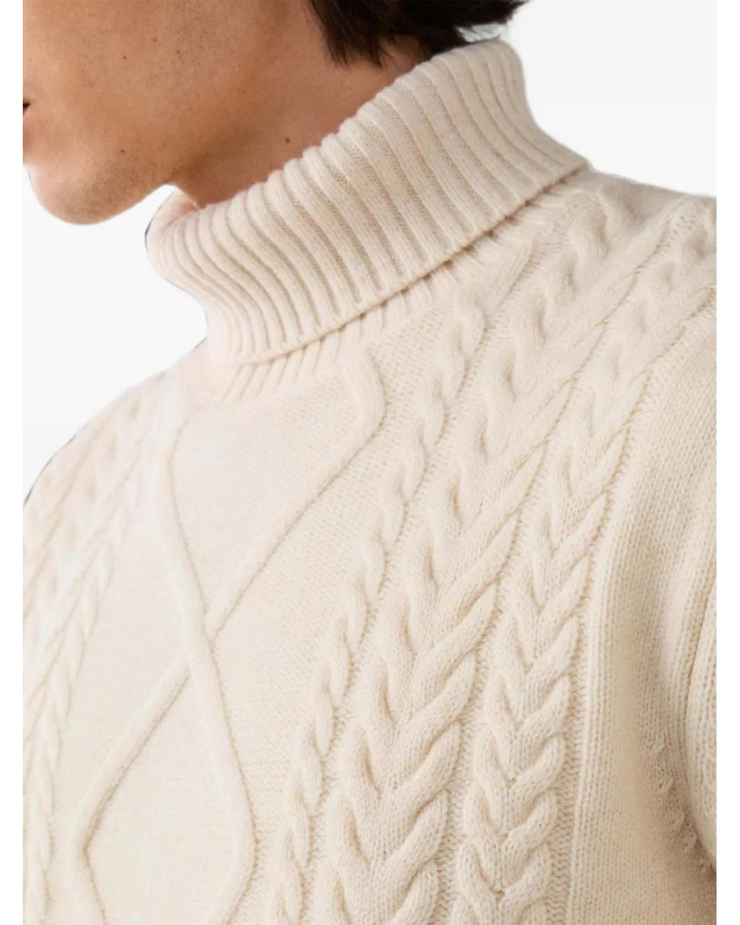 Hackett Natural Argyle Cable-Knit Knit for men