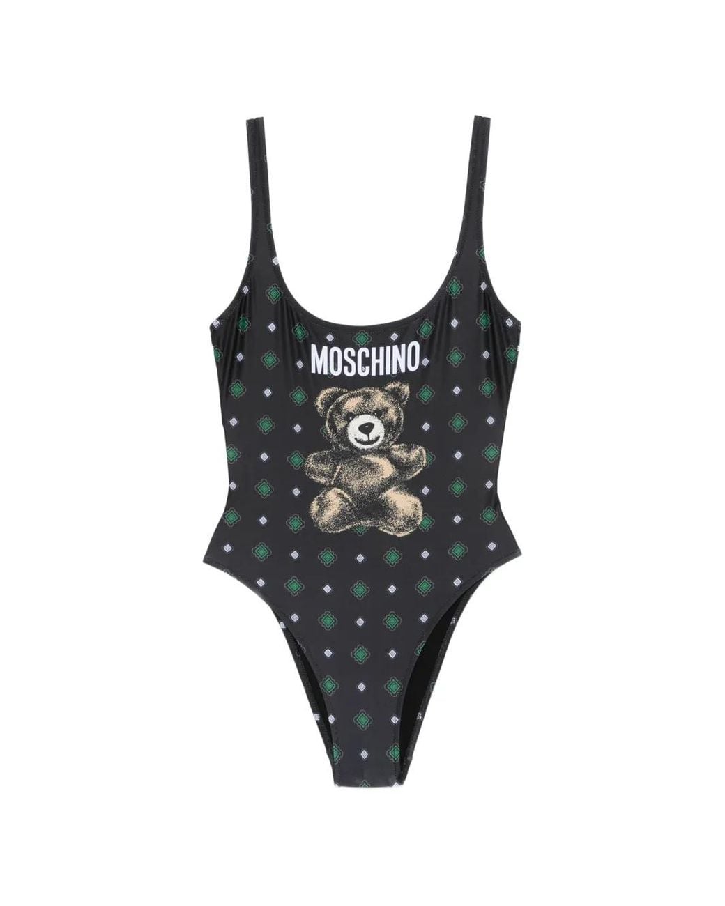 Moschino Black Teddy Bear Lycra One Piece Swimsuit