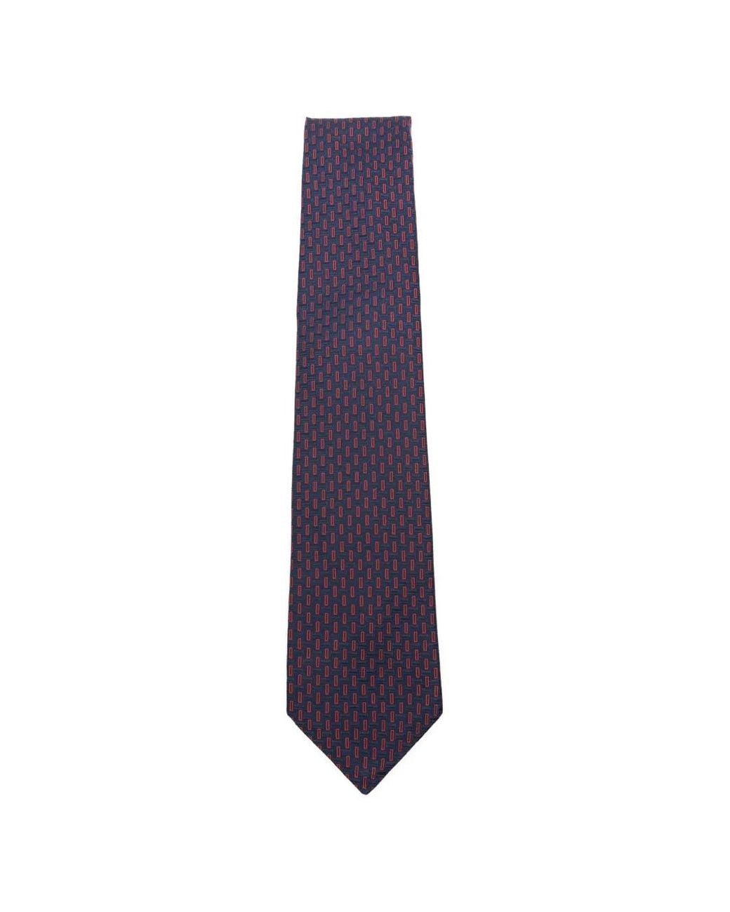 Kiton Purple Geometric-Pattern Silk Tie for men